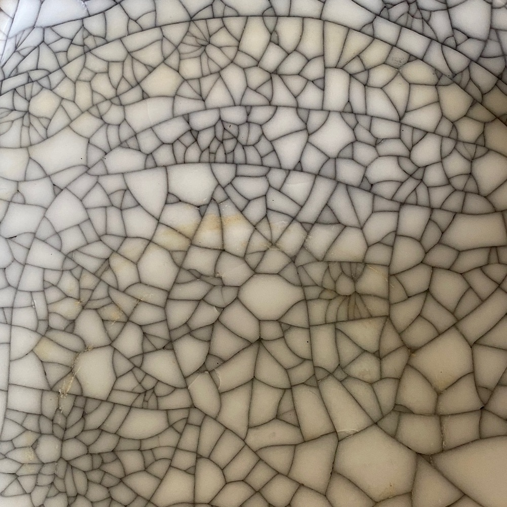 Vintage Japanese Crackle Glaze Bowl for Ikebana Arrangement or Decorative Use - Picture 8 of 14